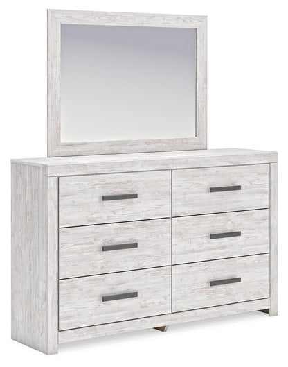 Cayboni Queen Panel Bed with Mirrored Dresser