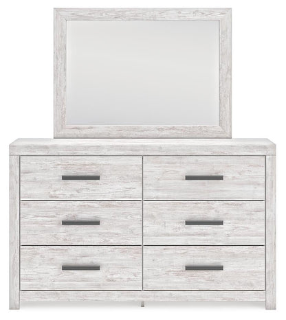 Cayboni Queen Panel Bed with Mirrored Dresser