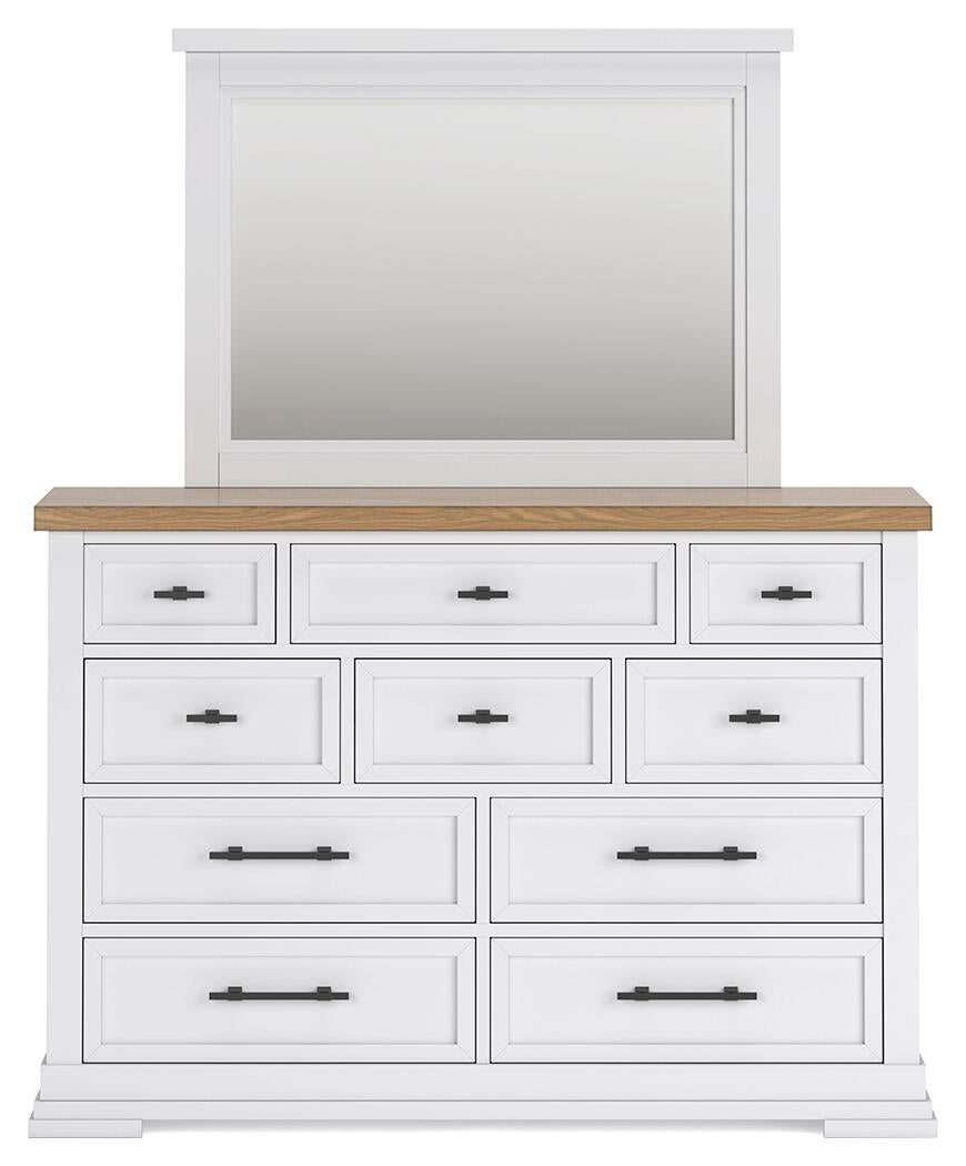 Ashbryn King Panel Storage Bed, Dresser, Mirror and Nightstand