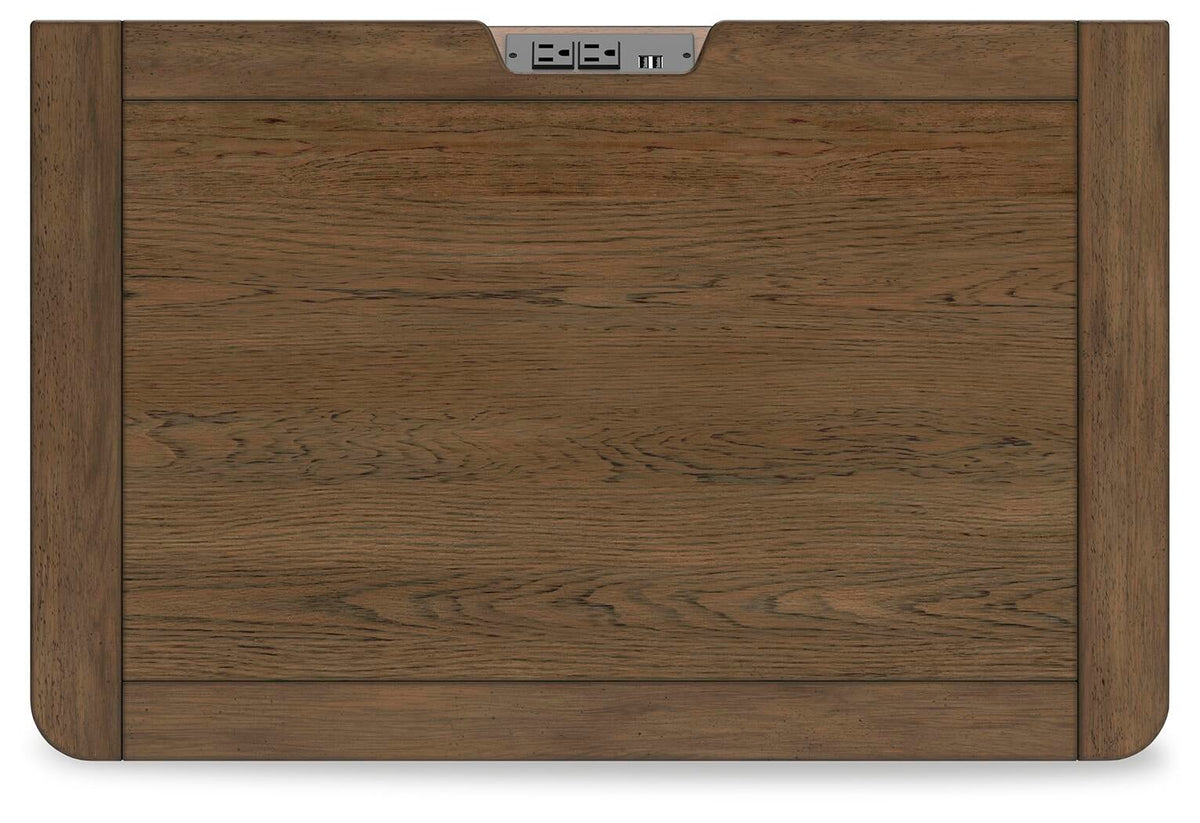 Cabalynn California King Panel Bed with Storage with Mirrored Dresser and Nightstand
