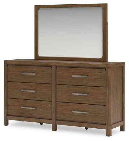 Cabalynn King Panel Bed with Storage with Mirrored Dresser and Nightstand