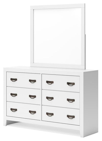 Binterglen Full Panel Bed with Mirrored Dresser