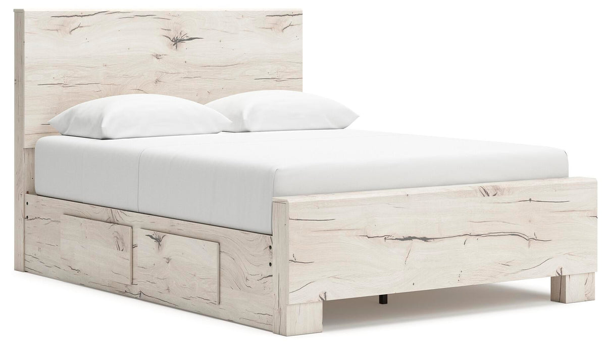 Lawroy Queen Panel Bed with Storage, Dresser, Mirror and Nightstand