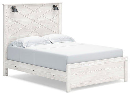 Gerridan Queen Panel Bed with Mirrored Dresser and Nightstand