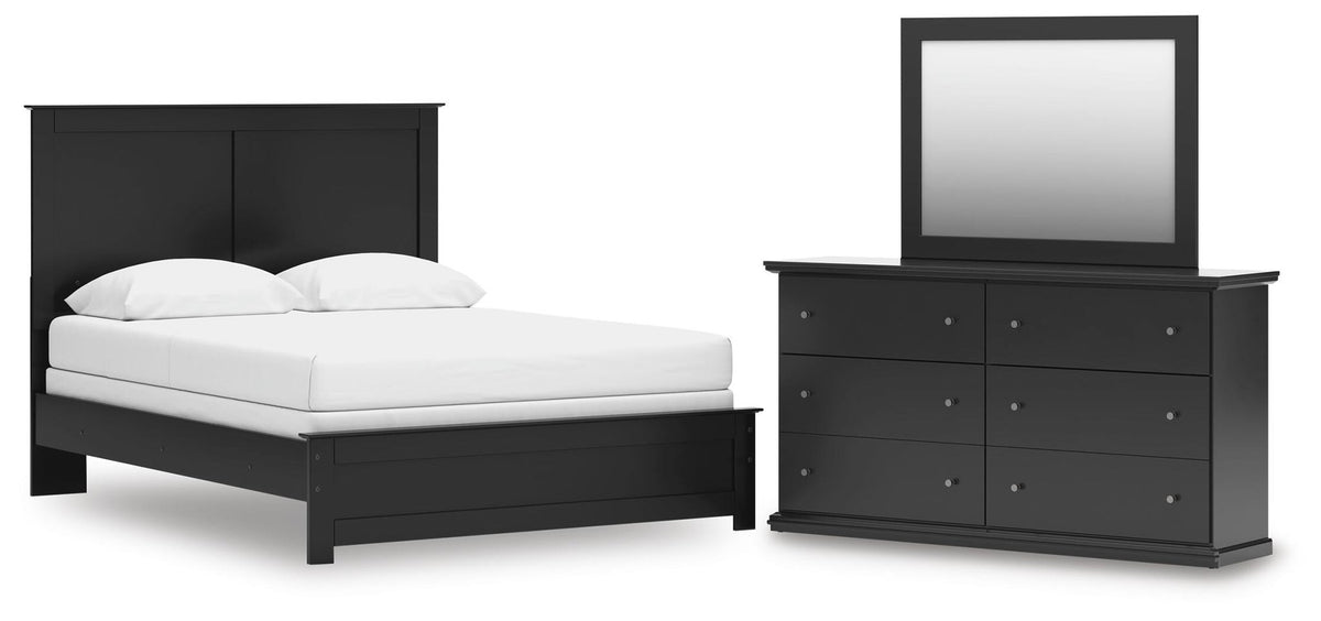 Maribel Queen Panel Bed, Dresser and Mirror
