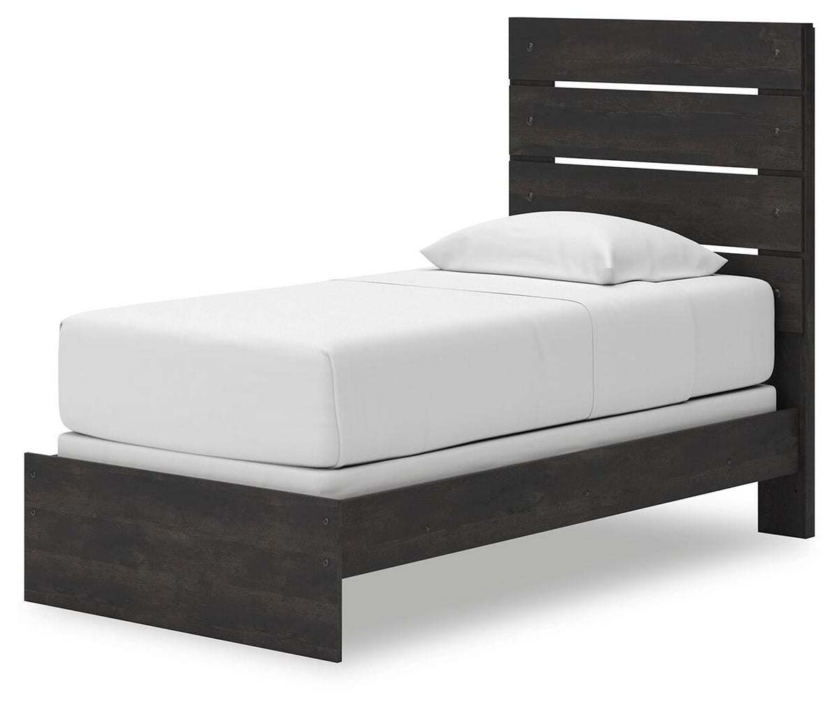 Delmorta Twin Panel Bed, Dresser, Mirror and Nightstand