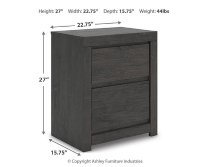 Parlayon Queen Panel Storage Bed, Dresser, Mirror and Nightstand