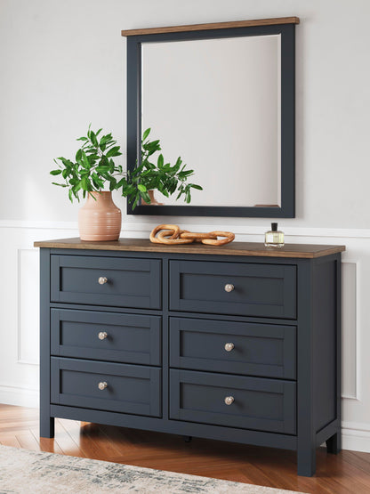 Landocken Twin Panel Bed, Dresser and Mirror