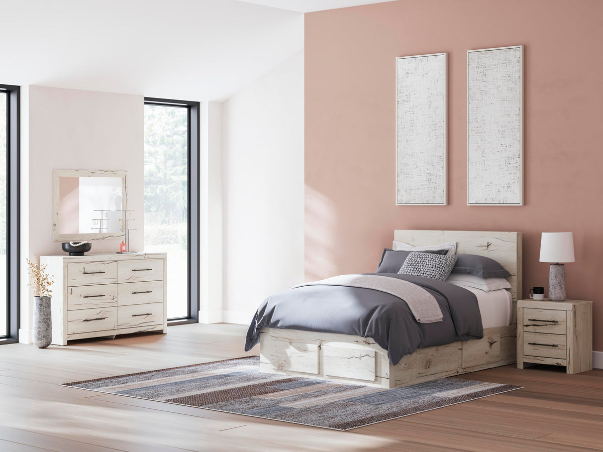 Lawroy Full Panel Storage Bed, Dresser, Mirror and Nightstand