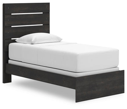 Delmorta Twin Panel Bed, Dresser and Mirror