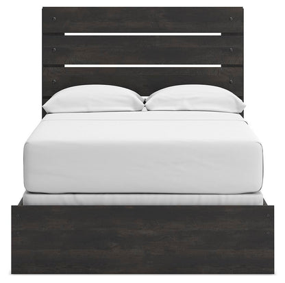 Delmorta Full Panel Bed, Dresser, Mirror and Nightstand
