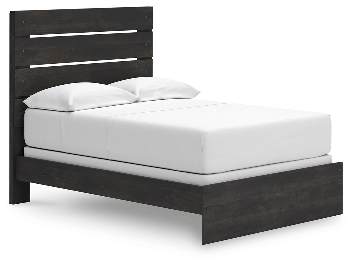 Delmorta Full Panel Bed, Dresser, Mirror and Nightstand