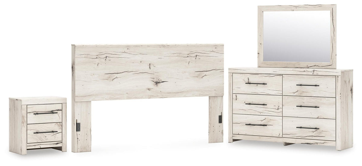 Lawroy King Panel Headboard, Dresser, Mirror and Nightstand