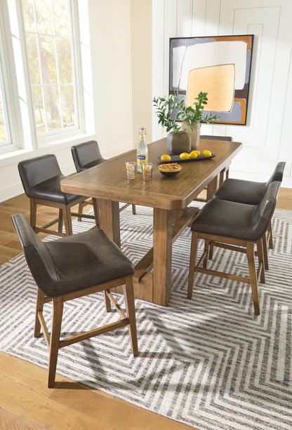 Cabalynn Counter Height Dining Table and 6 Barstools