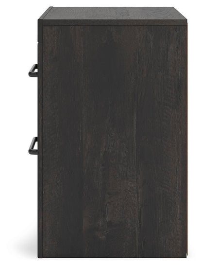 Delmorta Full Panel Storage Bed, Dresser, Mirror and Nightstand