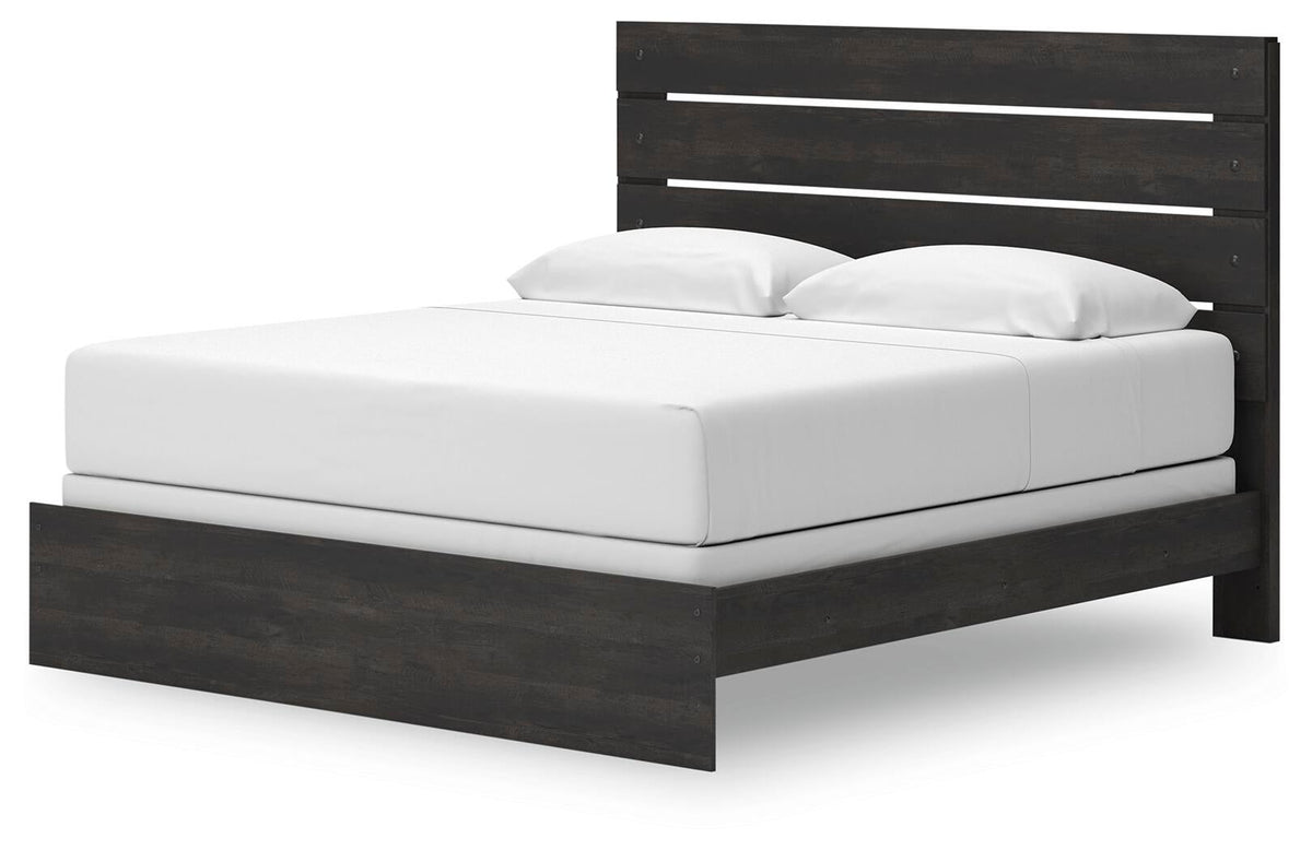 Delmorta King Panel Bed, Dresser and Mirror