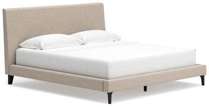 Cielden King Upholstered Bed with Roll Slats, Dresser, Mirror and Nightstand