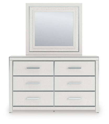 Birmonton Queen Upholstered Panel Platform Storage Bed, Dresser, Mirror and Nightstand
