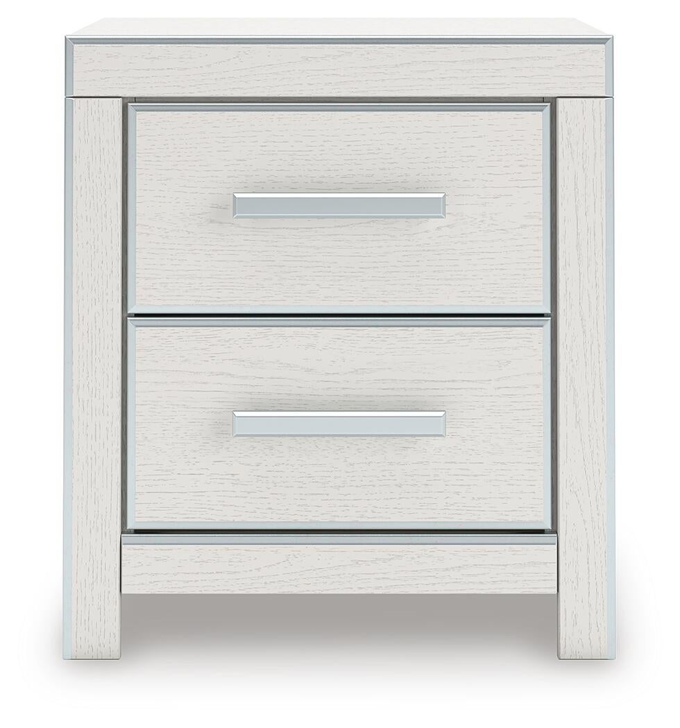Birmonton Queen Upholstered Panel Platform Storage Bed, Dresser, Mirror and Nightstand