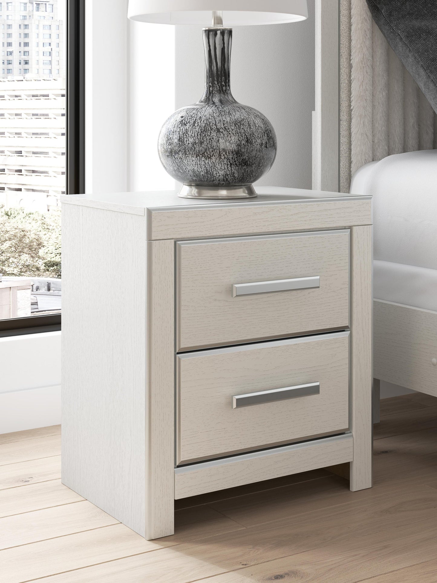 Birmonton Queen Upholstered Panel Platform Storage Bed, Dresser, Mirror and Nightstand