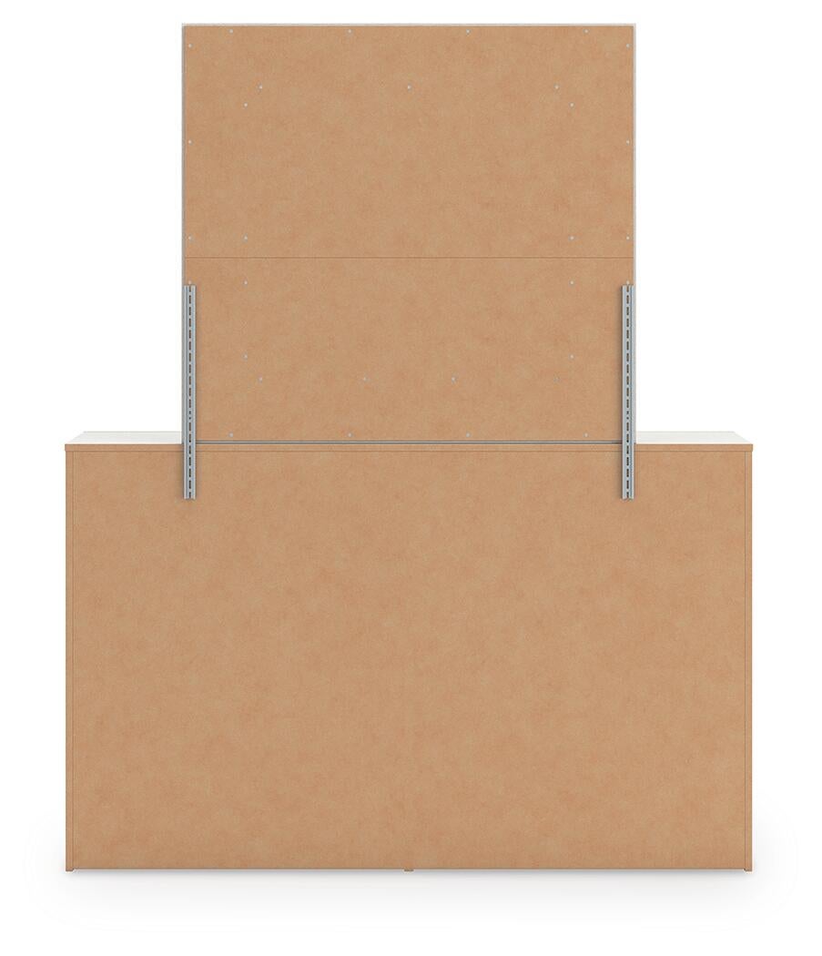 Birmonton Queen Upholstered Panel Bed, Dresser, Mirror, Chest and Nightstand