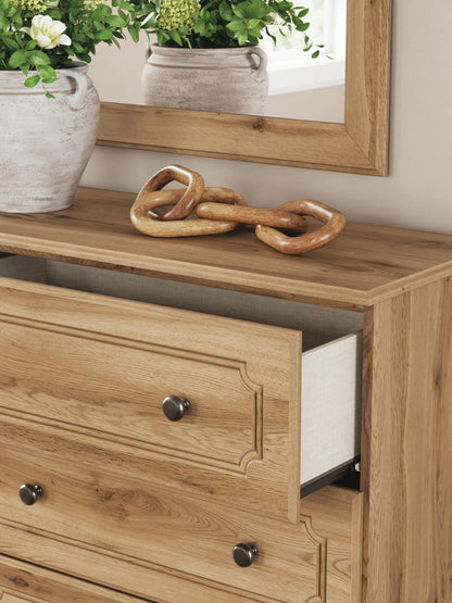 Galletyn Full Panel Bed with Mirrored Dresser