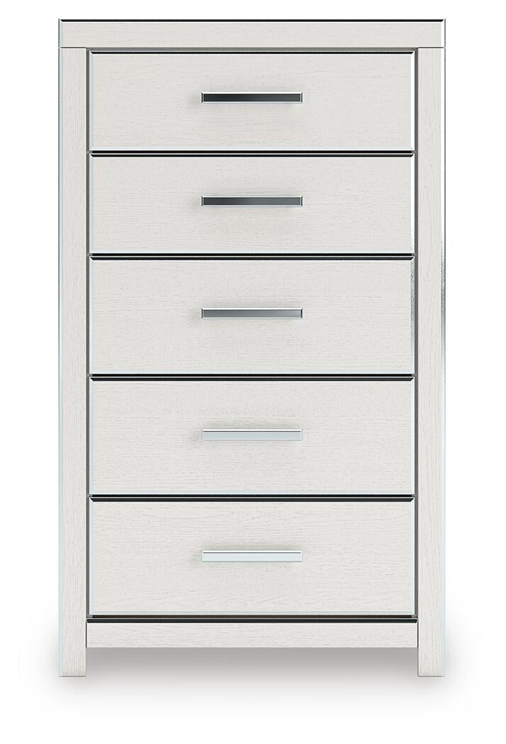 Birmonton Queen Upholstered Panel Platform Bed, Dresser, Mirror, Chest and Nightstand