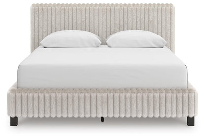 Birmonton Queen Upholstered Bed, Dresser, Mirror and Nightstand