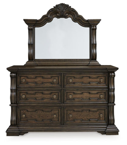 Maylee California King Canopy Bed, Dresser and Mirror