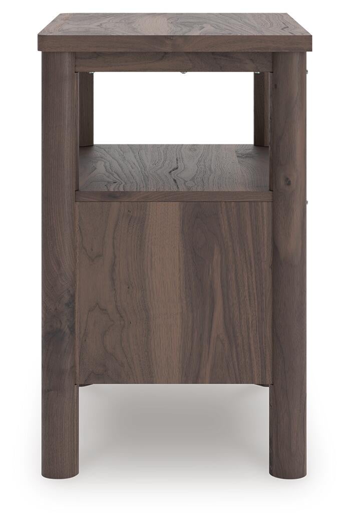Cadmori Twin Upholstered Panel Platform Bed, Dresser, Mirror and Nightstand
