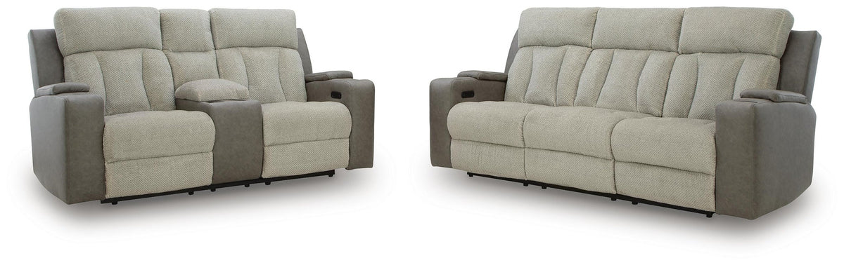 Stately Check Sofa and Loveseat