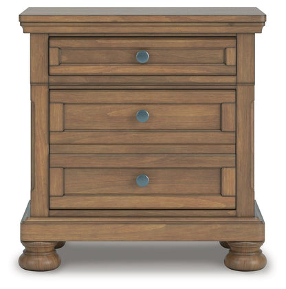 Vandenmore King Panel Bed with Mirrored Dresser and Nightstand