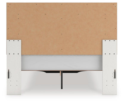 Birmonton Queen Upholstered Panel Platform Storage Bed, Dresser and Mirror