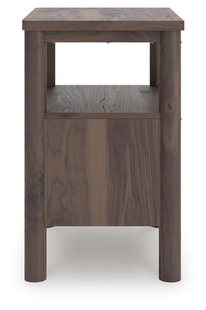 Cadmori Queen Upholstered Panel Bed, Dresser, Mirror and Nightstand
