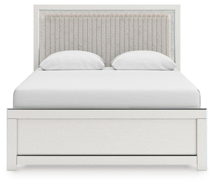 Birmonton Queen Upholstered Panel Bed, Dresser and Mirror
