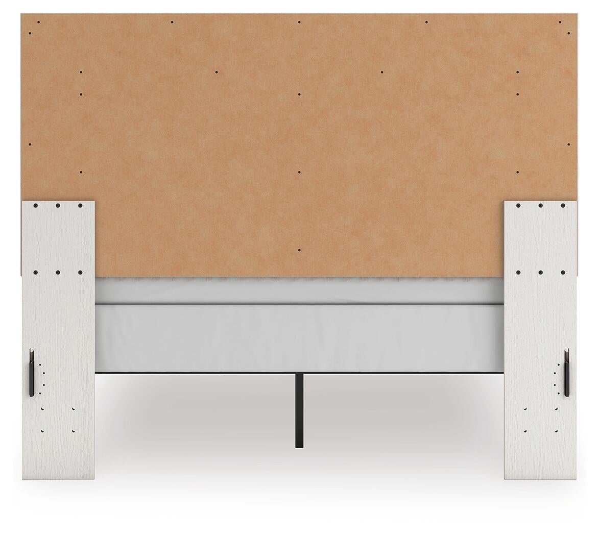 Birmonton Queen Upholstered Panel Bed, Dresser and Mirror