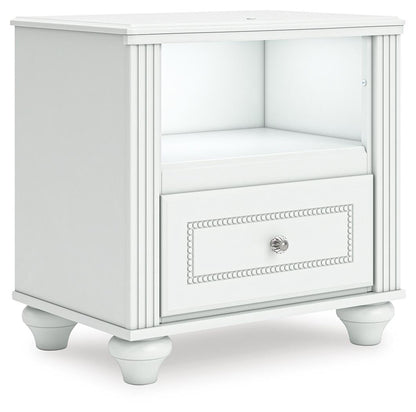 Maylilly Twin Upholstered Panel Storage Bed, Dresser, Mirror and Nightstand