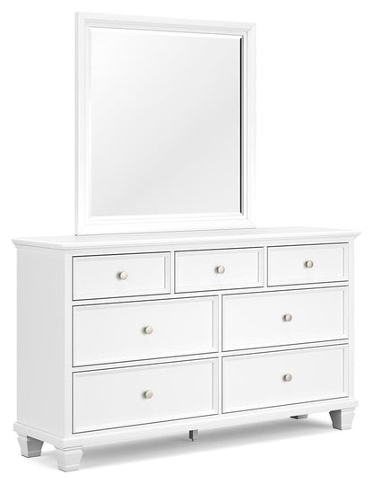 Fortman Queen Panel Storage Bed with Mirrored Dresser