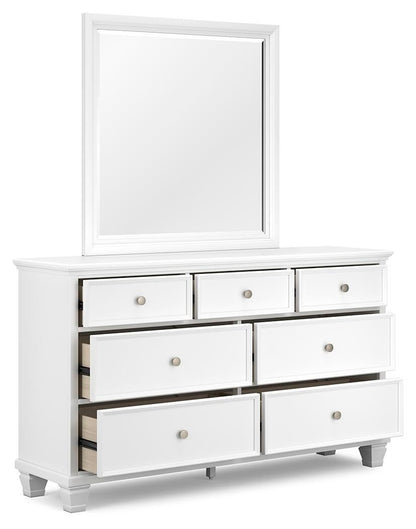 Fortman Queen Panel Storage Bed with Mirrored Dresser