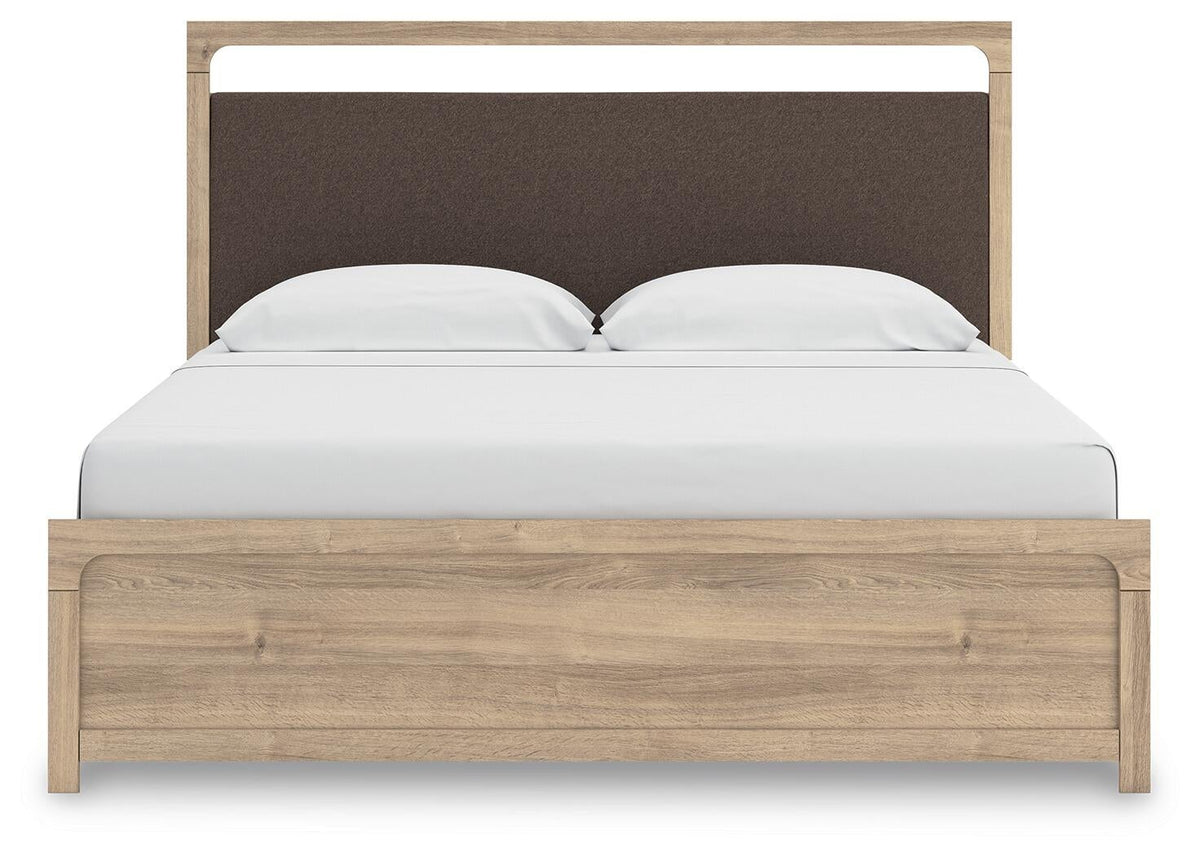 Hollymount King Upholstered Platform Bed, Dresser and Mirror