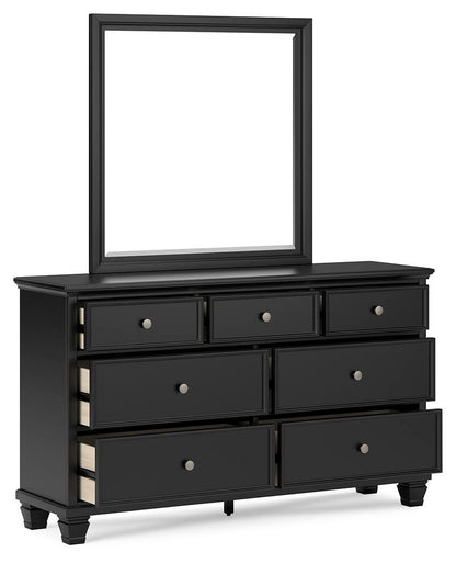 Lanolee Queen Panel Storage Bed, Dresser and Mirror