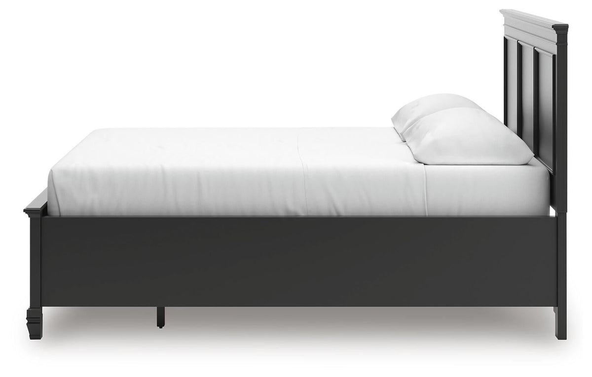 Lanolee California King Panel Storage Bed, Dresser and Mirror