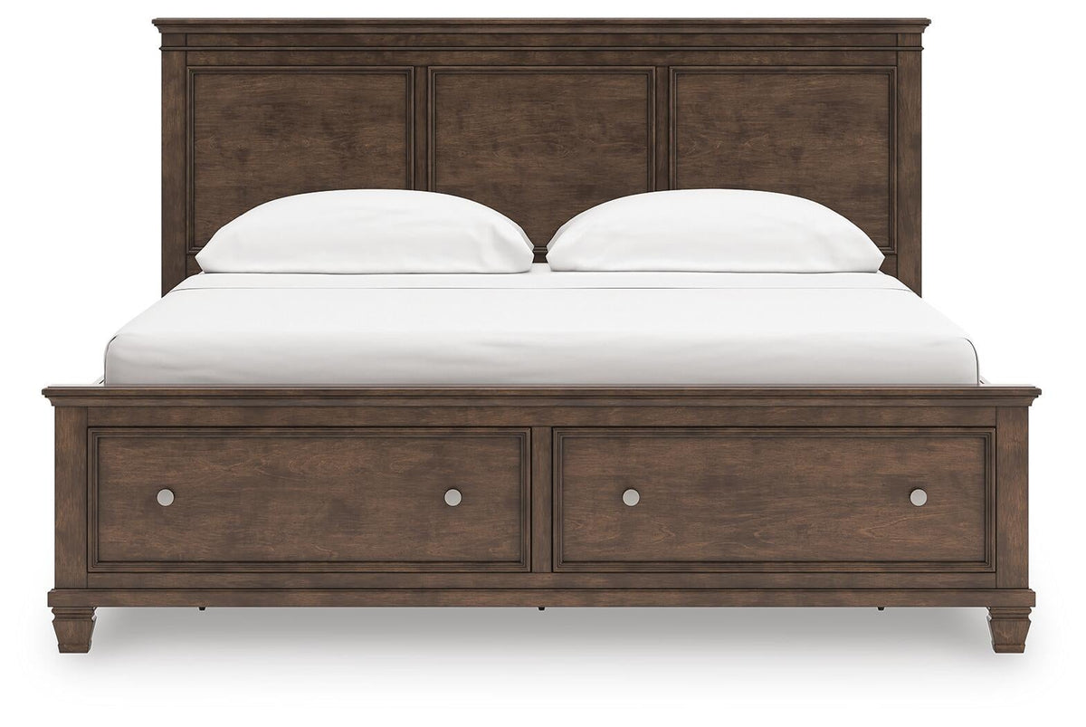Danabrin California King Panel Storage Bed, Dresser and Mirror