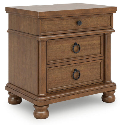 Chadworth California King Poster Bed with Mirrored Dresser and Nightstand