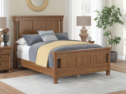 Chadworth Queen Poster Bed with Mirrored Dresser and Nightstand