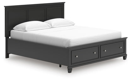 Lanolee California King Panel Storage Bed, Dresser, Mirror and Nightstand