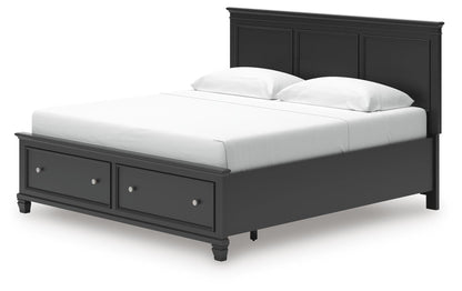 Lanolee King Panel Storage Bed, Dresser, Mirror and Nightstand