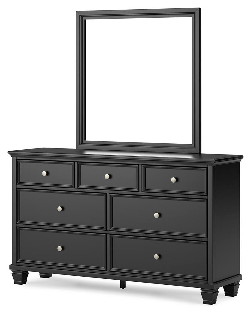 Lanolee Queen Panel Storage Bed, Dresser, Mirror and Nightstand