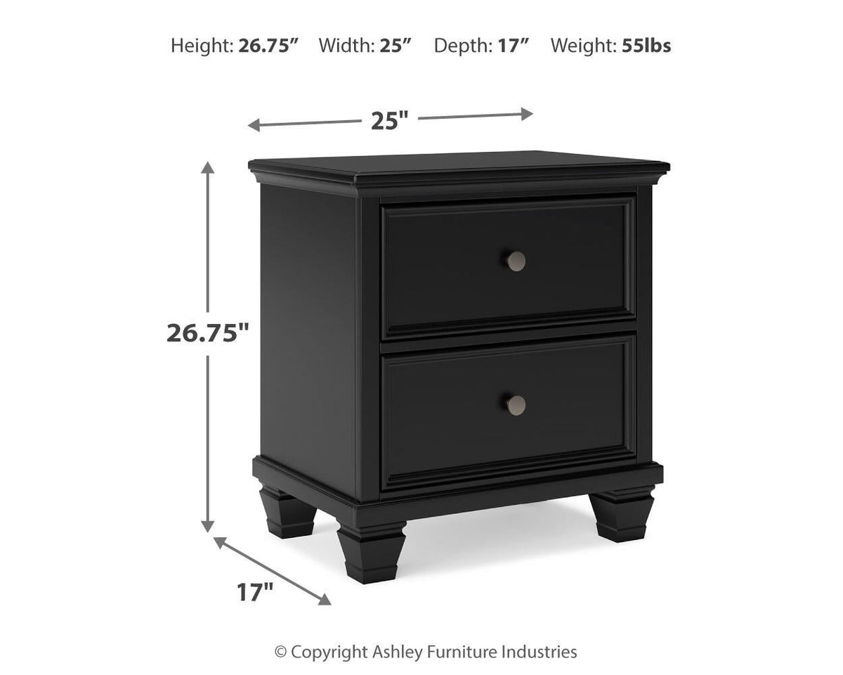 Lanolee Queen Panel Storage Bed, Dresser, Mirror and Nightstand