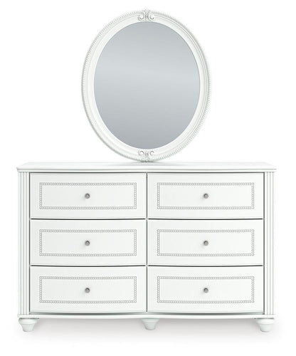Maylilly Full Upholstered Panel Storage Bed, Dresser and Mirror